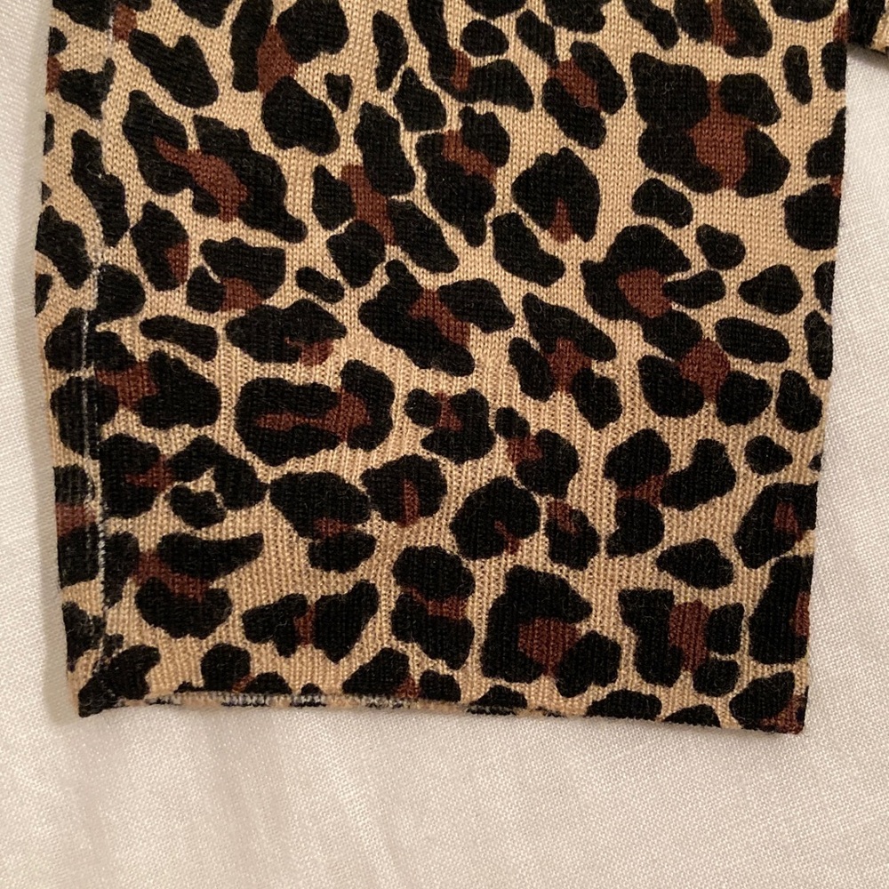 J. Crew 100% merino Leopard Print Long Sleeve Top L - Picture 14 of 14